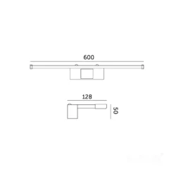 LED Spejlarmatur | 60 cm | 12W | Sort