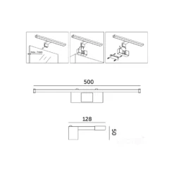 LED spejlarmatur | 50 cm | 10W | Sort