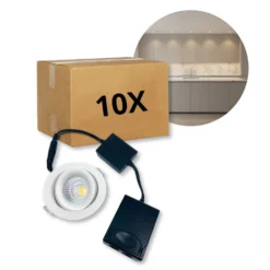 LED Spot | ISO Lavprofil i 10 stk. pakke | Hvid | 3000K | 6W | IP54