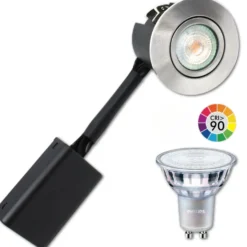 LED Spot | Philips Ra90 | PRIMA | Børstet Alu | Gu10 230V (Dæmpbar)