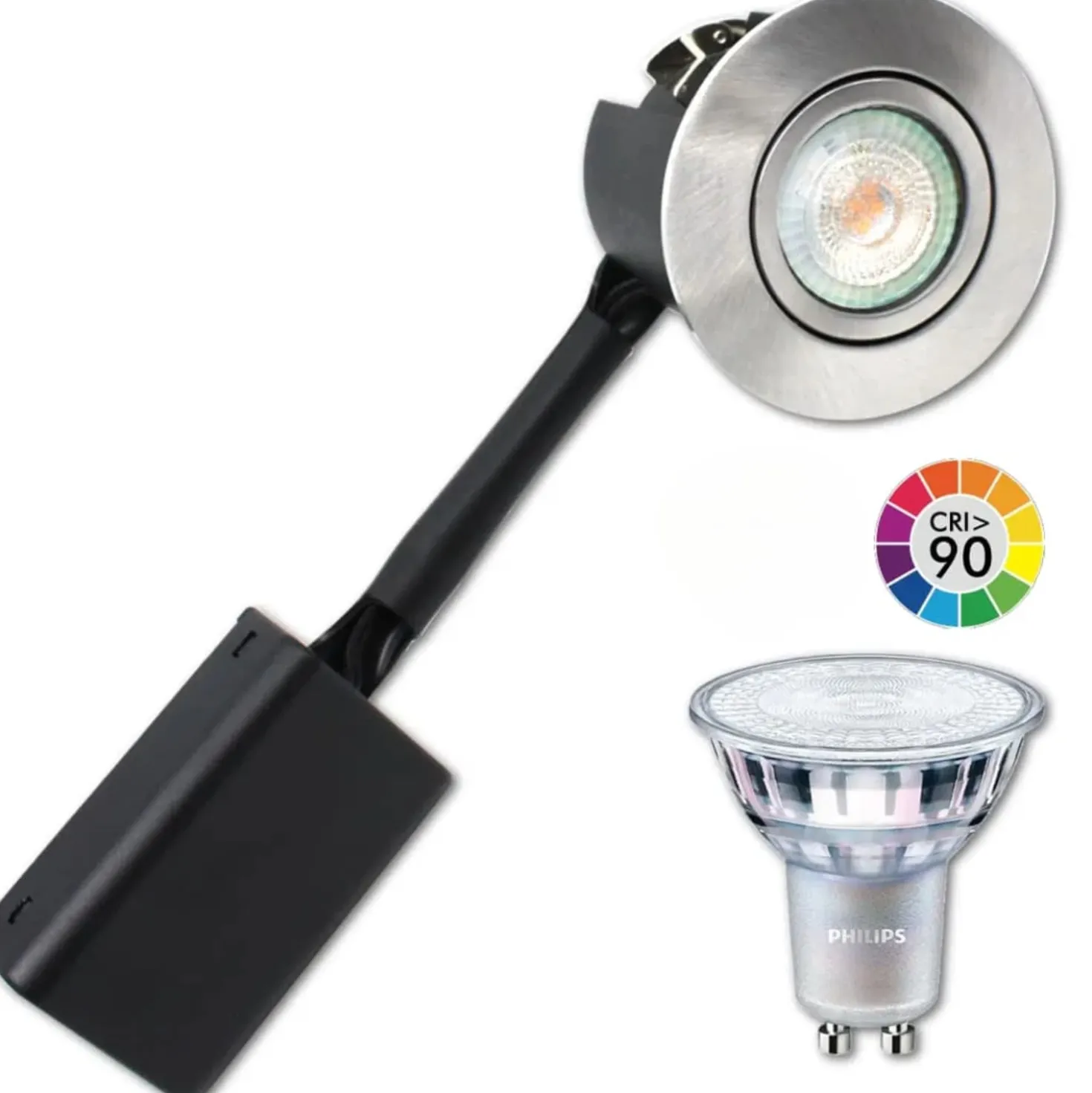 LED Spot | Philips Ra90 | PRIMA | Børstet Alu | Gu10 230V (Dæmpbar)