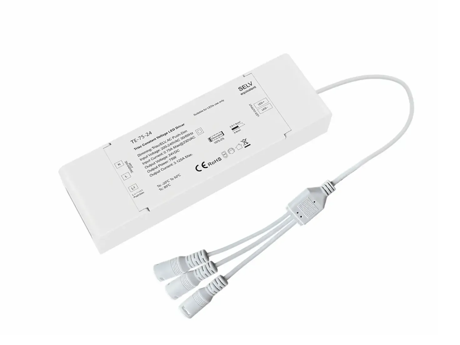 LED Troldtekt Skinner 60cm | 3 stk. Sæt | Inklusiv kabler, driver og 3-splitter | 3000K | PureLED | Sort