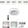 Loftlampe med Ventilator | 3CCT | 1550lm | 24W+15W | VENTELUX | Hvid