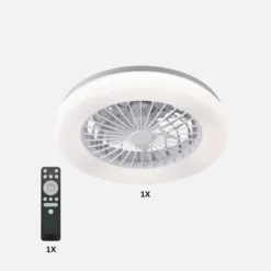 Loftlampe med Ventilator | 3CCT | 1550lm | 24W+15W | VENTELUX | Hvid