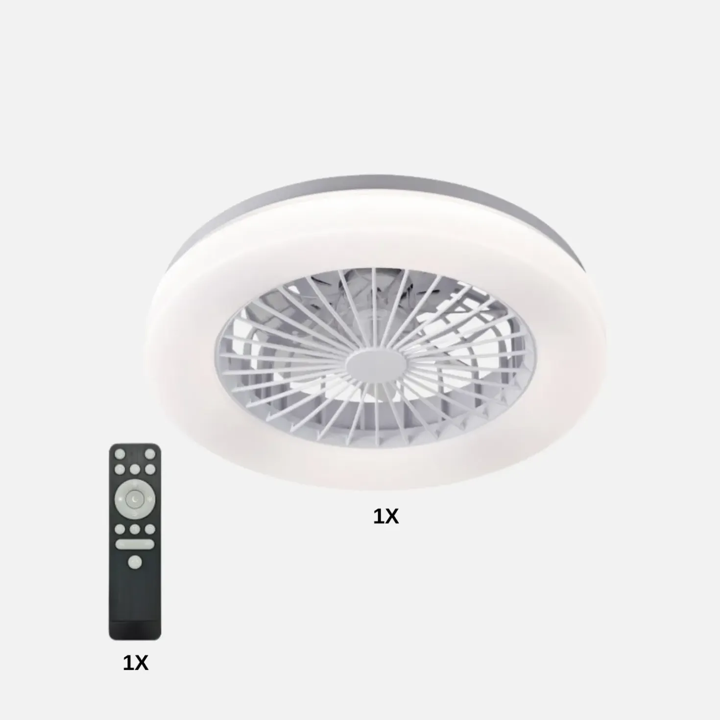 Loftlampe med Ventilator | 3CCT | 1550lm | 24W+15W | VENTELUX | Hvid