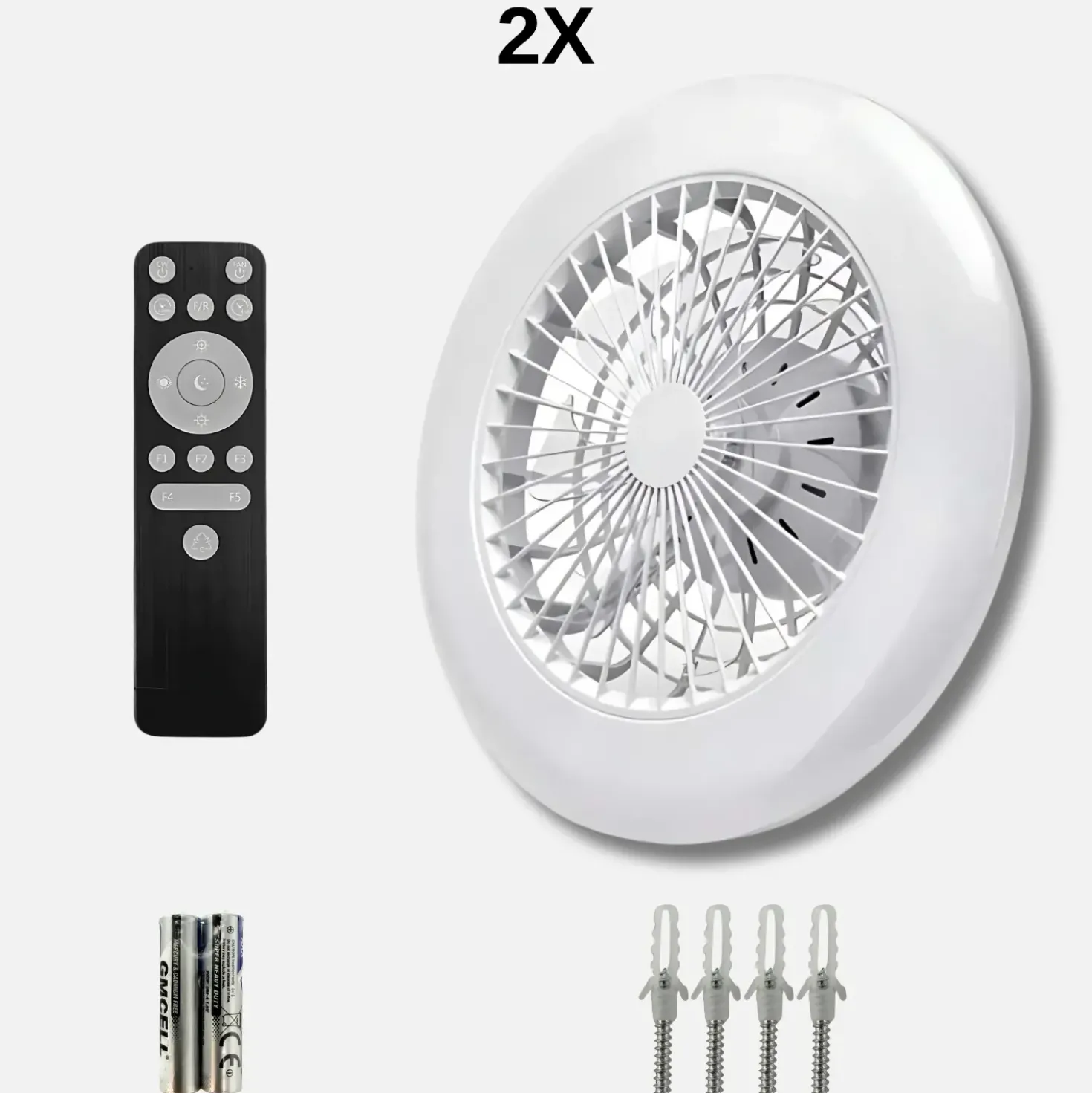 Loftventilator Med Lys | 2-Pak | 63W | CCT 3000-6500K | Ø485 | Fjernbetjening