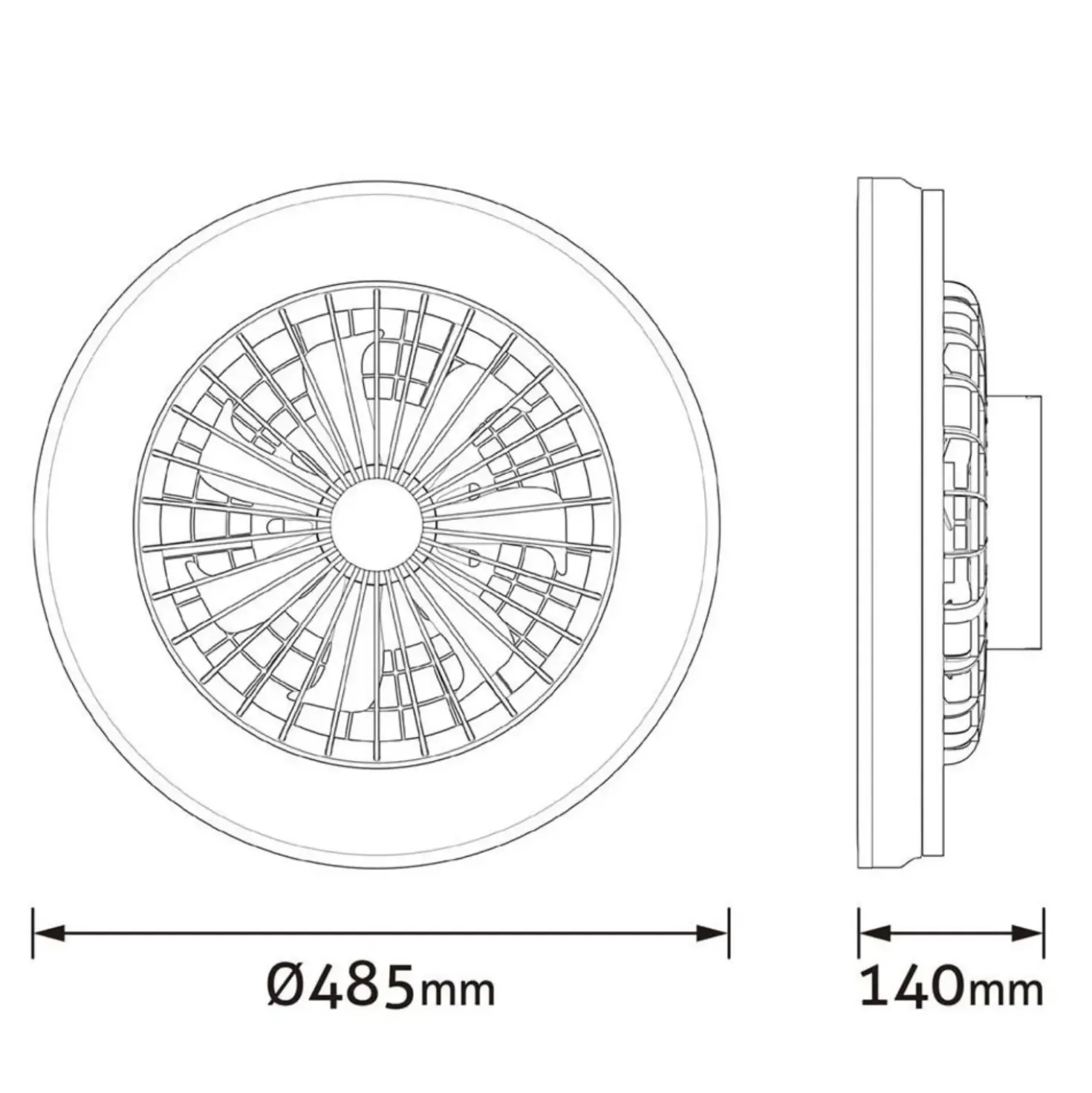 Loftventilator Med Lys | 2-Pak | 63W | CCT 3000-6500K | Ø485 | Fjernbetjening
