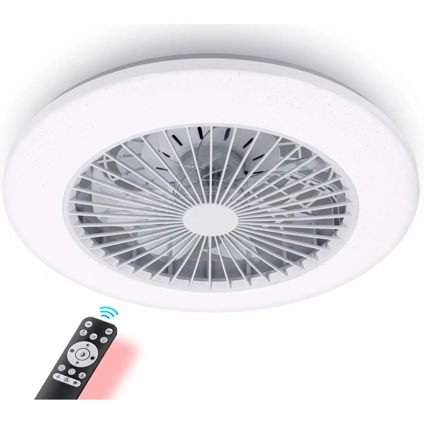 Loftventilator Med Lys | 2-Pak | 63W | CCT 3000-6500K | Ø485 | Fjernbetjening