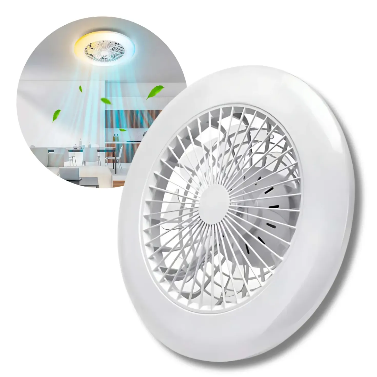 Loftventilator Med Lys | 63W | CCT 3000-6500K | Ø485 | Fjernbetjening