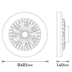 Loftventilator Med Lys | 63W | CCT 3000-6500K | Ø485 | Fjernbetjening