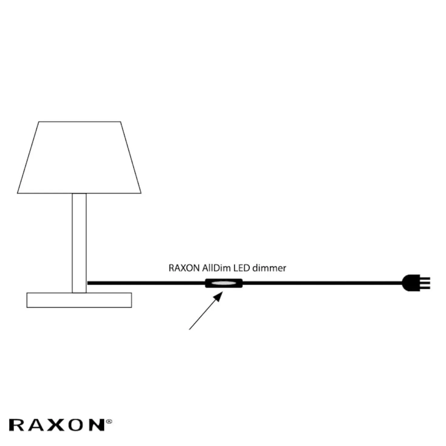 Lysdæmper til ledning | 4-25w LED | Alldim | Sort