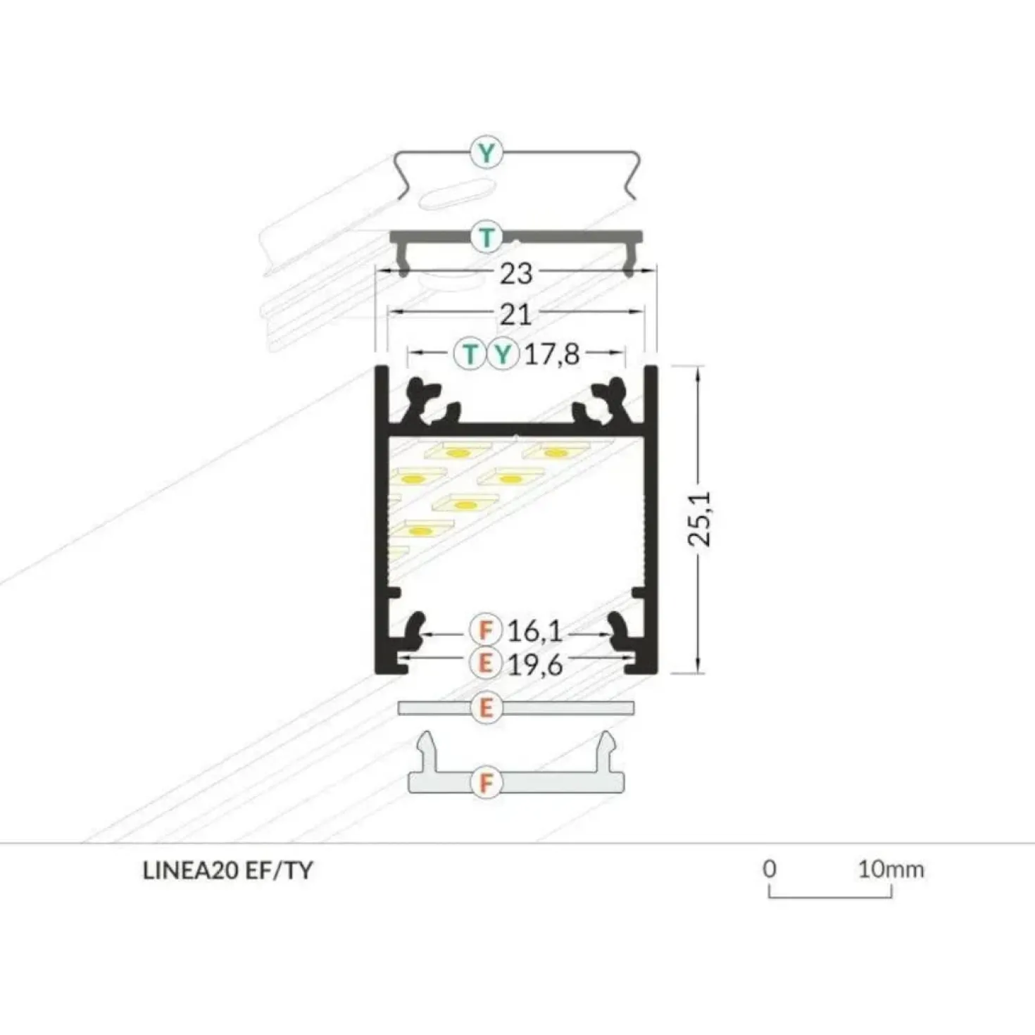 Lysskinne til Troldtekt 230V | 10m Sæt | Sort | LED | 3000K