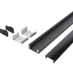 1m Aluprofil med sort diffuser | 17x7mm | Op til 12mm LED strip