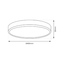 MAQ Plafond Lampe | Slim | Ø400mm | CCT | 3400lm | 32W | Sort