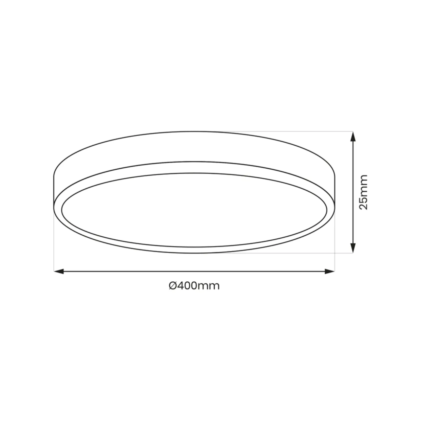 MAQ Plafond Lampe | Slim | Ø400mm | CCT | 3400lm | 32W | Sort