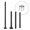 Mast til Gadelampe | Lygtepæl | 3m | Ø60mm | BASE SG | Sort