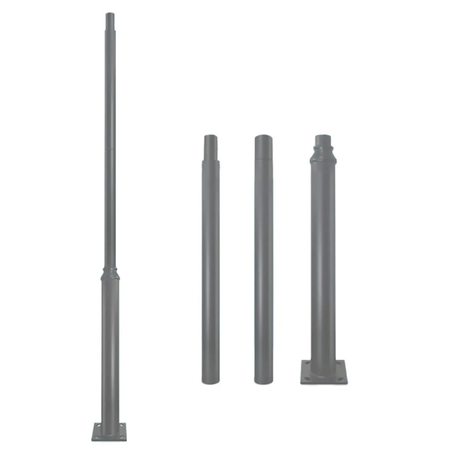 Mast til gadelampe | Lygtepæl | 3m | Ø60mm | BASE SV |Grå