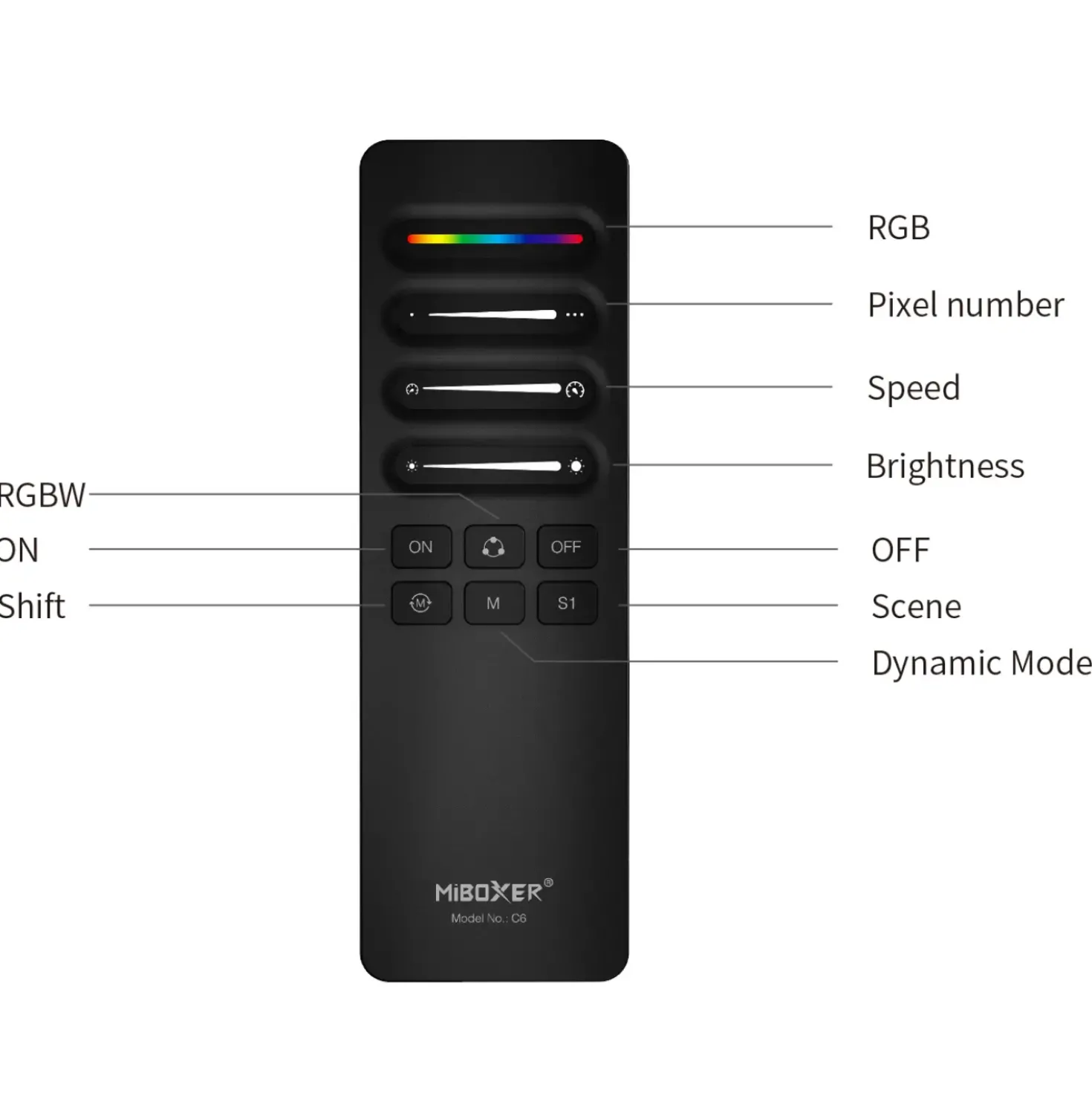 MiBoxer SPI Fjernbetjening | RGB+CCT | 1 Zone | Hvid | C6