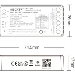 MiBoxer SPI LED Controller | 5i1 | 2.4Ghz | Hvid | SPIR5
