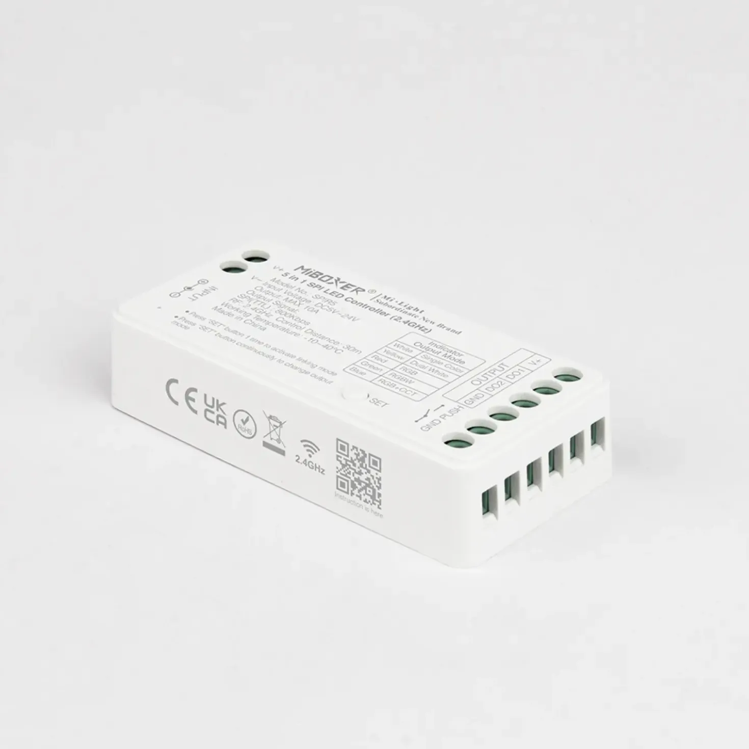 MiBoxer SPI LED Controller | 5i1 | 2.4Ghz | Hvid | SPIR5