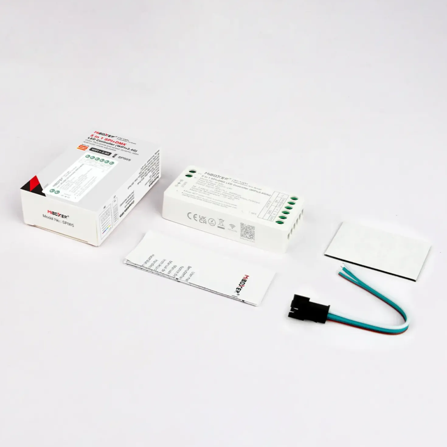 MiBoxer SPI LED Controller | 5i1 | WiFi + 2.4Ghz | Hvid | SPIW5