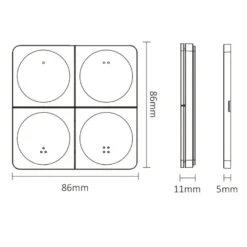 MiBoxer Vægpanel | Fjernbetjening | Dæmp+CCT | 4 Zoner | K4-W | Hvid
