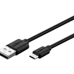 Micro USB Kabel | 2.5A | 1m | USB A | Sort (72227)