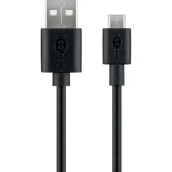 Micro USB Kabel | 2.5A | 1m | USB A | Sort (72227)