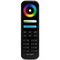 Mi-Light Fjernbetjening | RGB+CCT | 8 Zoner | Sort | FUT089-B