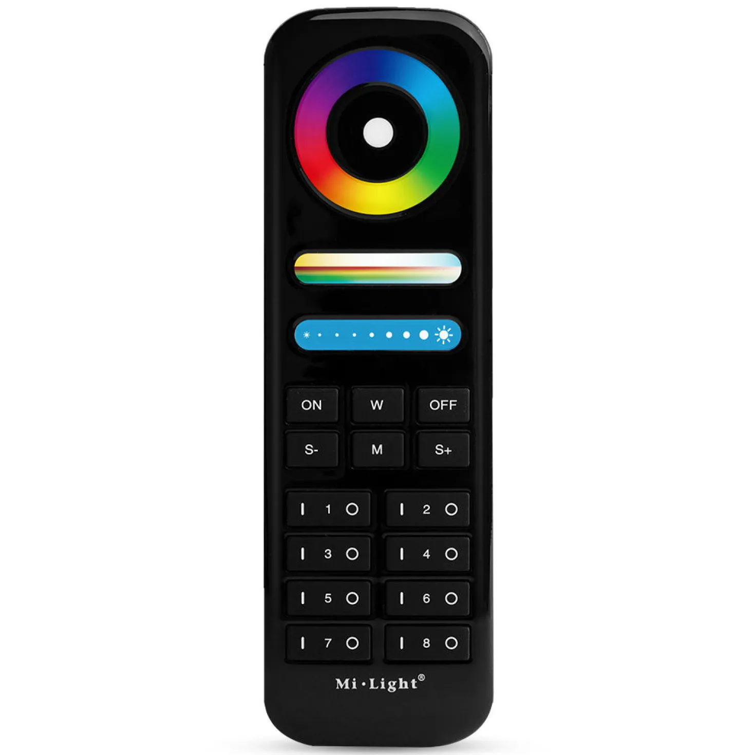 Mi-Light Fjernbetjening | RGB+CCT | 8 Zoner | Sort | FUT089-B