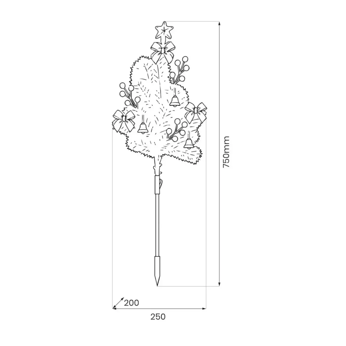 Mini Juletræ med lys | 230V | 10lm | 1W | IP44 | Grøn