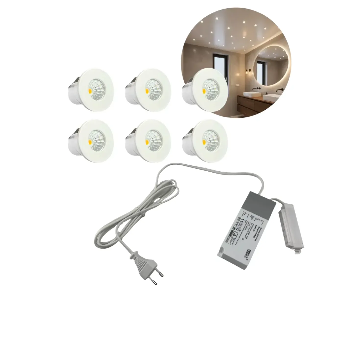 Mini Spot | 6-Pak | Stjernehimmel LED | 2800K | 240lm | 3W | Inkl. tilbehør | MITO MINI