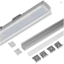 2m LED Skinne | 23x21mm | Alu | LED Profil til Indbyg | Sæt