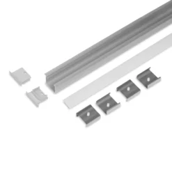 2m LED Skinne | 23x21mm | Alu | LED Profil til Indbyg | Sæt