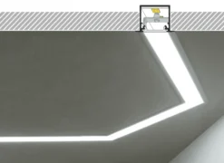 2m LED Skinne | 23x21mm | Alu | LED Profil til Indbyg | Sæt