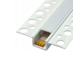 1m Plastprofil | 50x12mm | Hvid | Indbyg | Til LED strips