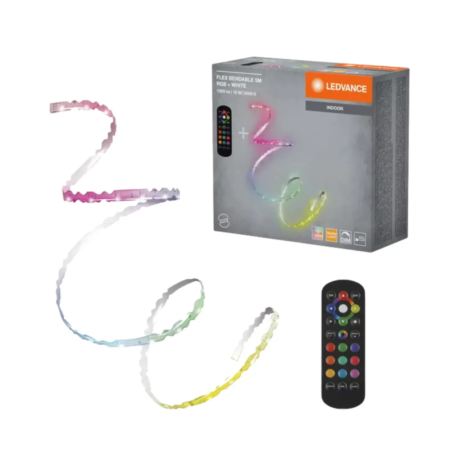 OSRAM Flex LED Strip | 5m | RGBW | 1100lm | Plug n Play | Fjernbetjening