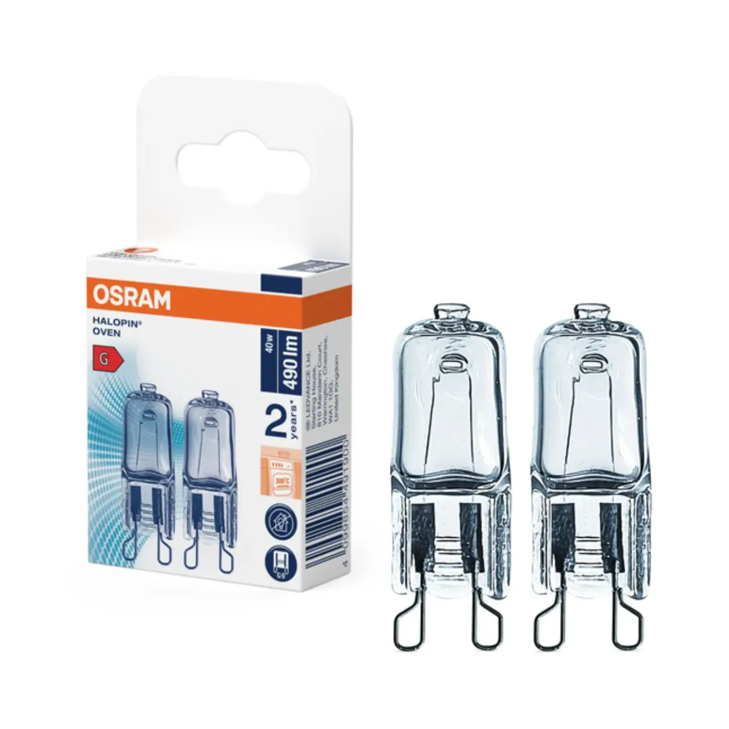 OSRAM Halopin 2 pak | Ovnpære | 40W | 230V | G9