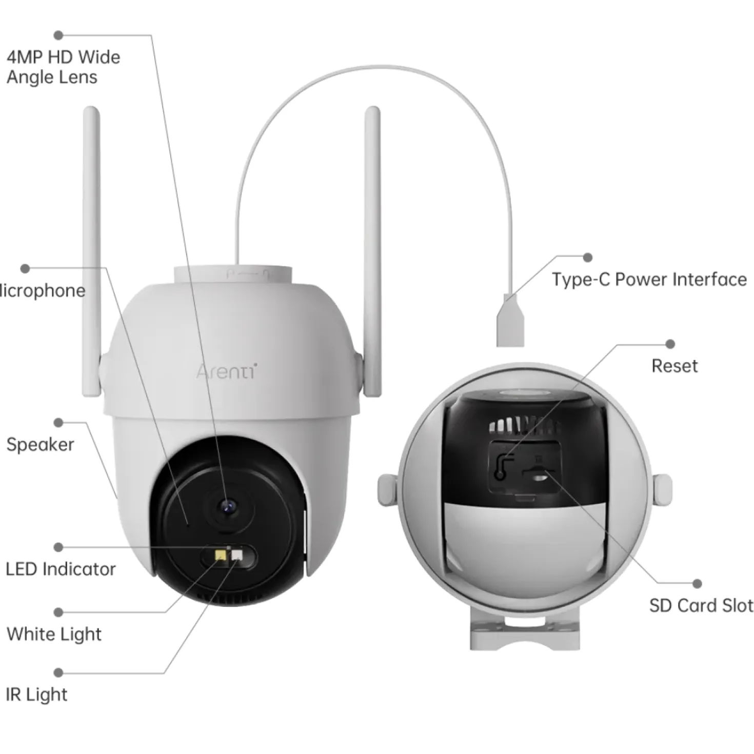 Overvågningskamera | Udendørs | 2.4 og 5GHz Wi-Fi | Pan Tilt