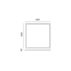 Påbygningsramme til LED Panel 60x60 | 45mm | Skrueløs | Hvid