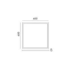 Påbygningsramme til LED Panel 60x60 | 63mm | Skrueløs | Hvid