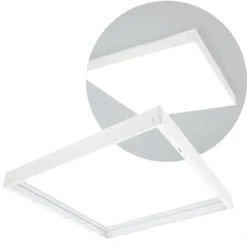 Påbygningsramme til LED Panel 60x60 | 63mm | Skrueløs | Hvid