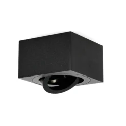Påbygningsspots | 10 stk. pakke inkl. lyskilder 3000K | Firkant | Sort | m. Kip | Indendørs | 230V
