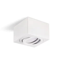 Påbygningsspots | 5 stk. pakke inkl. lyskilder 3000K | Firkant | Hvid | m. Kip | Indendørs | 230V