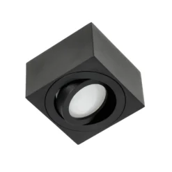 Påbygningsspots | 10 stk. pakke inkl. lyskilder 4000K | Firkant | Sort | m. Kip | Indendørs | 230V