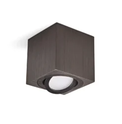 Påbygningsspots | 5 stk. pakke inkl. Gu10 3000K | Dæmpbar | Firkant | Sort | m. Kip | Indendørs | 230V