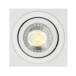 Påbygningsspots | 10 stk. pakke inkl. Gu10 3000K | Dæmpbar | Firkant | Hvid | m. Kip | Indendørs | 230V