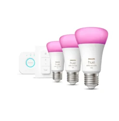 Philips Hue E27 Startsæt | White & Color Ambiance | Bridge + Switch | 1055lm | 11W