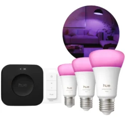 Philips Hue E27 Startsæt | White & Color Ambiance | Bridge Pro + Switch | 1100lm | 8.1W