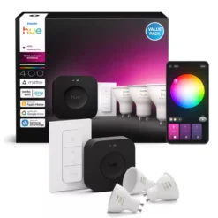 Philips Hue GU10 Startsæt | White & Color Ambiance | Bridge Pro + Switch | 400lm | 4.2W